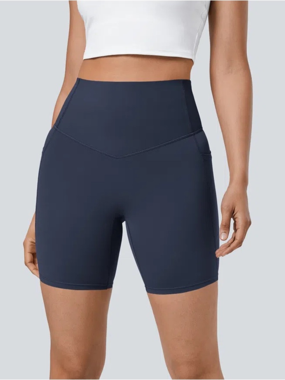 Halara UltraSculpt High Waisted Tummy Control Pocket Shaping Biker Shorts